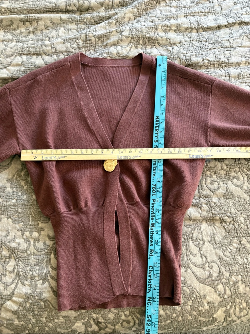 Commense V-Neck Button Front Cardigan - Rust - Picture 7 of 8
